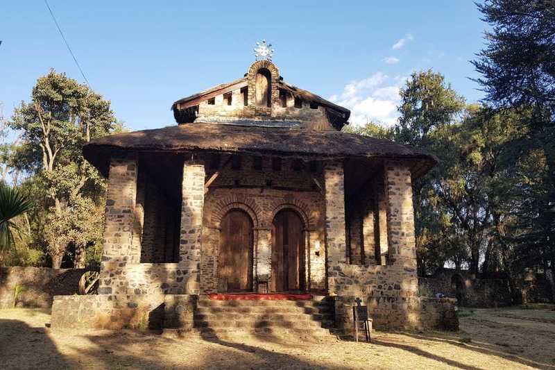 The Debre Birhan Selassie (Trinity and Mountain of Light) Church in Gondar is famed for its beautiful examples of Ethiopian church art